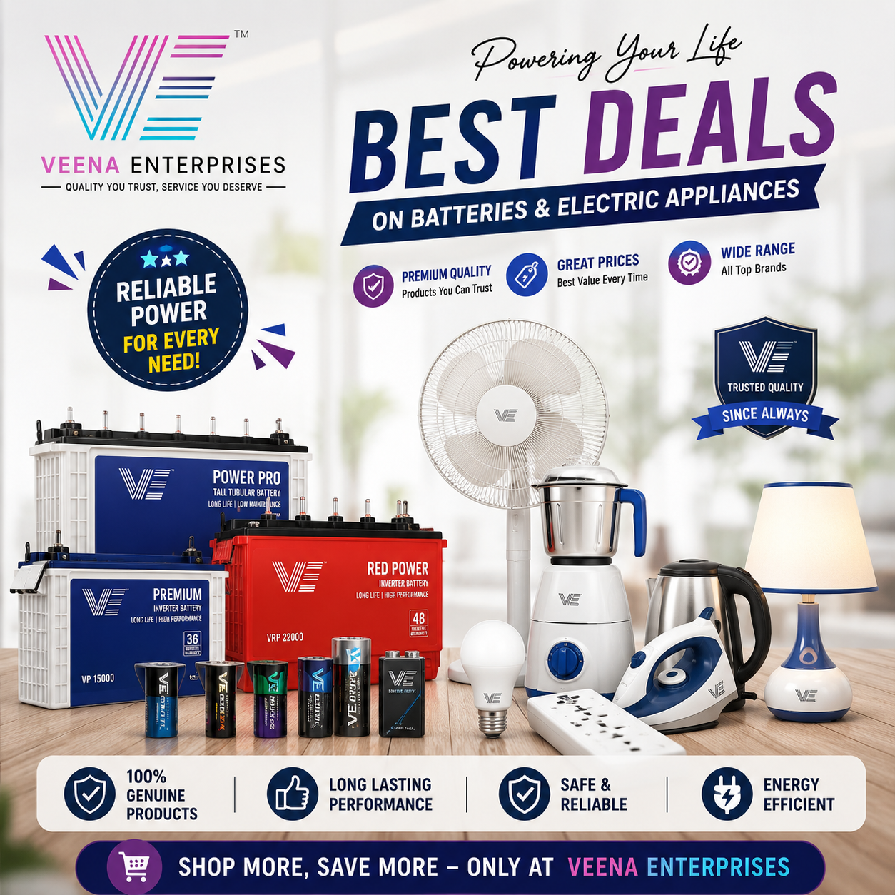 Batteries and electric appliances