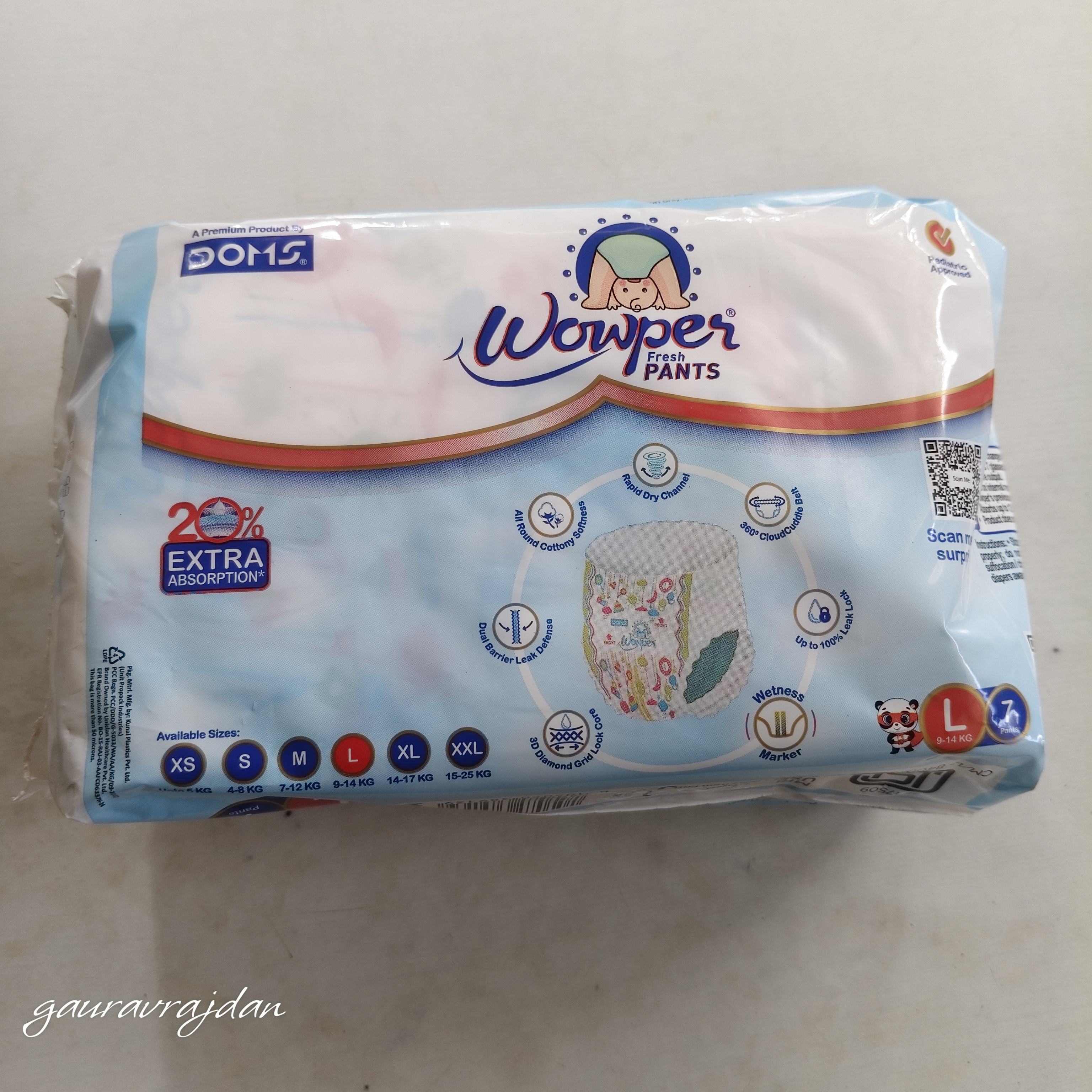 DOMS WOWPER DIAPER L7 PACK OF 1