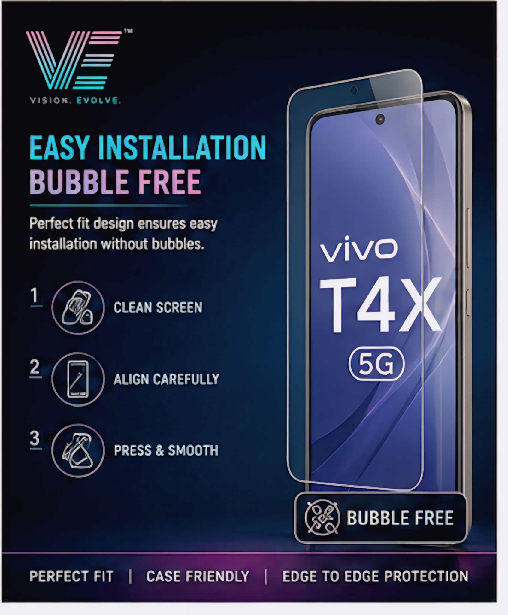 Vivo T4x 5g Tempered glass ( pack of 1 )