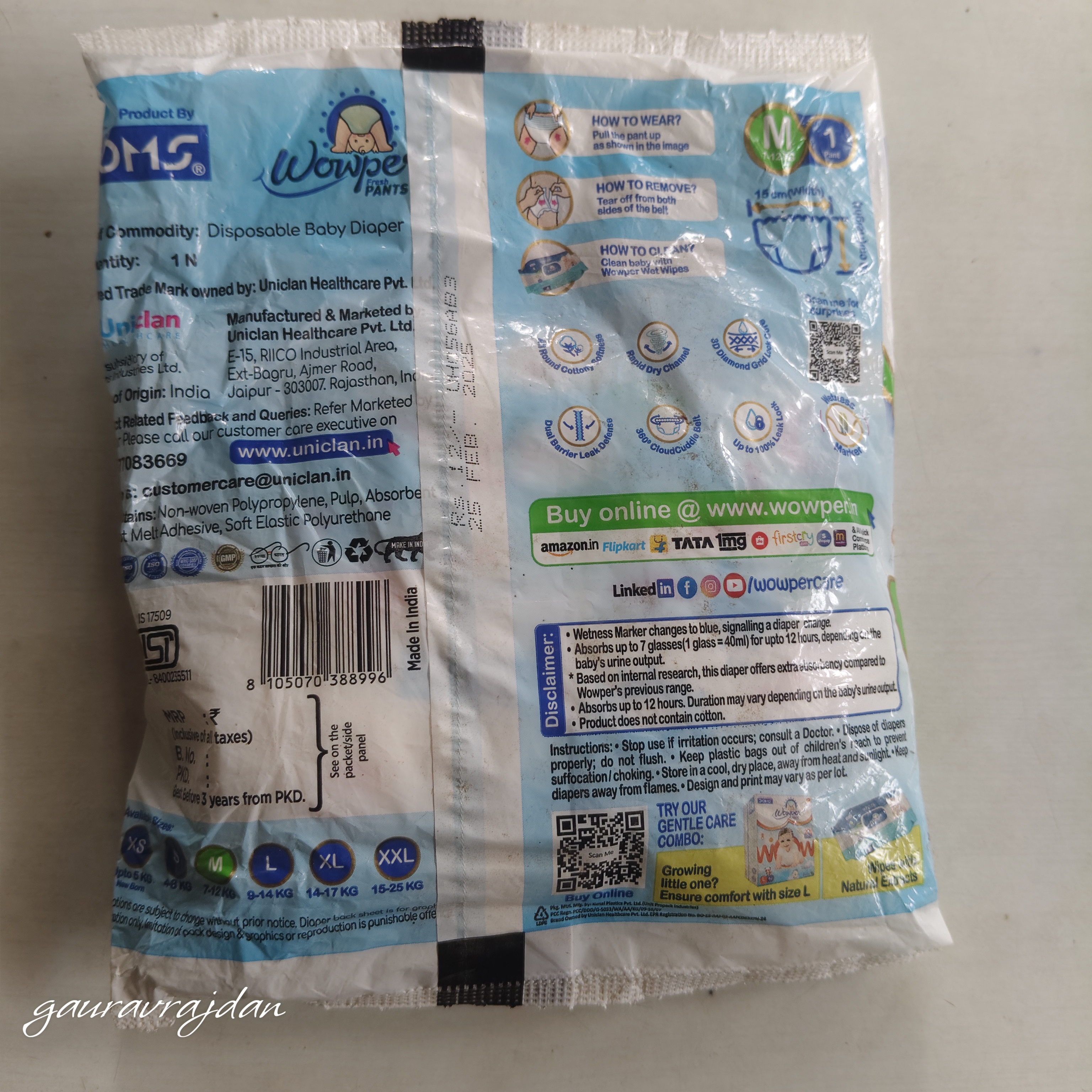 DOMS WOWPER DIAPER M1 PACK OF 50